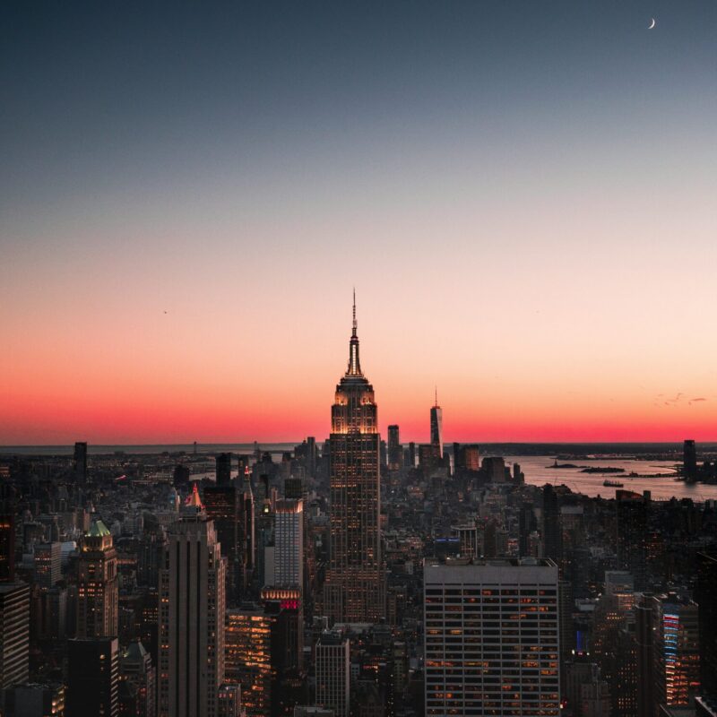 New Yorgi pilvelõhkujad tootefoto taustaks